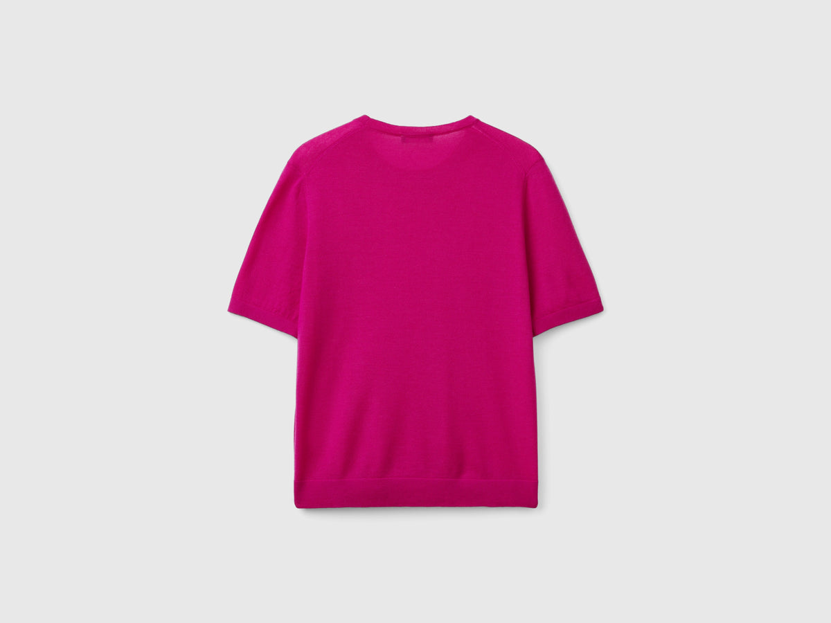 Maglia manica corta in pura lana Merino