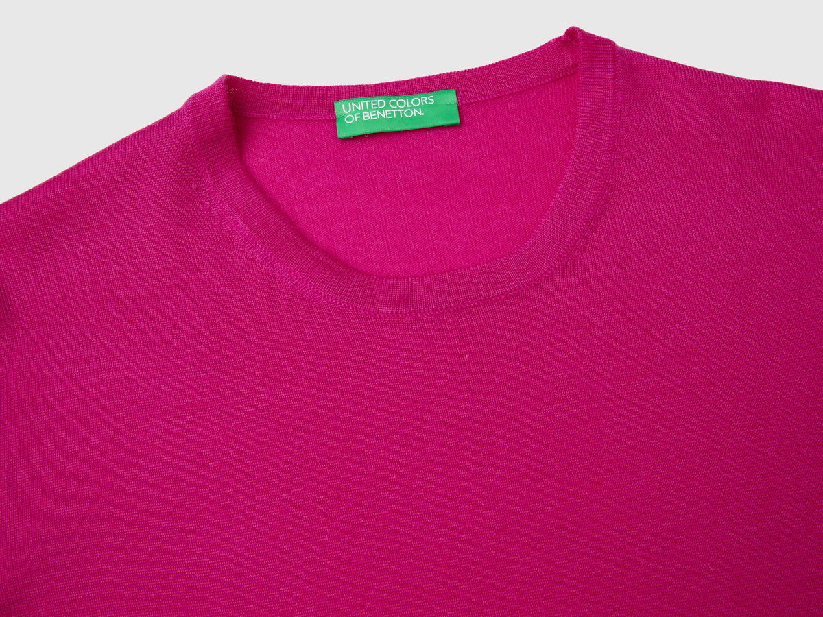 Maglia manica corta in pura lana Merino