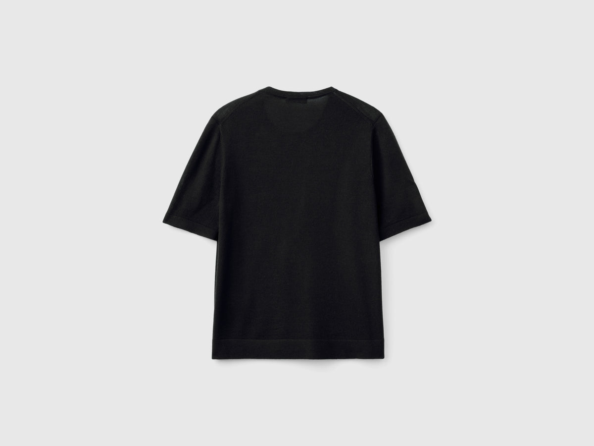 Maglia manica corta in pura lana Merino