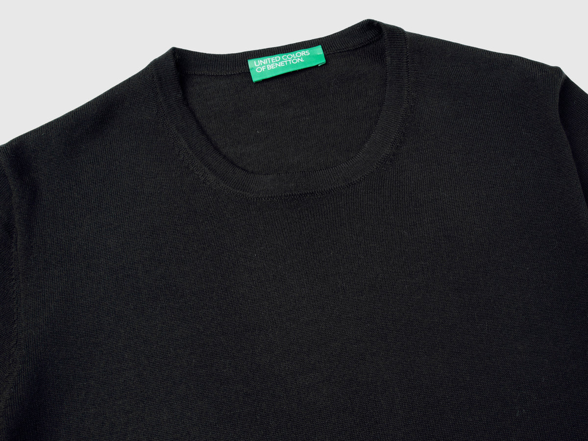 Maglia manica corta in pura lana Merino