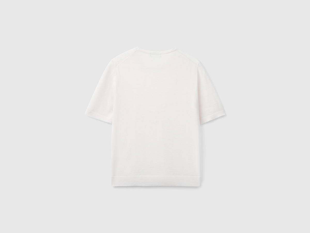Maglia manica corta in pura lana Merino