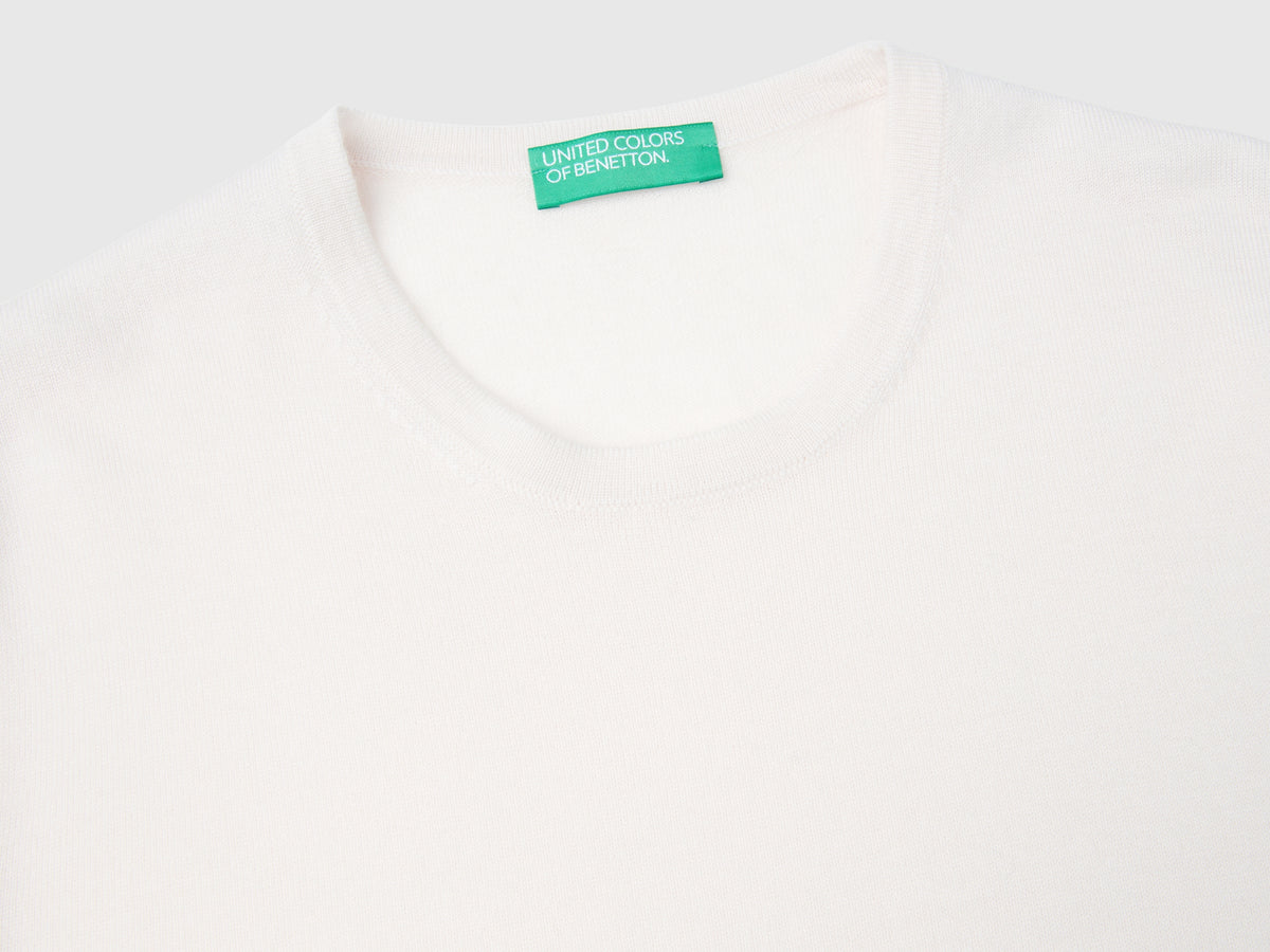 Maglia manica corta in pura lana Merino
