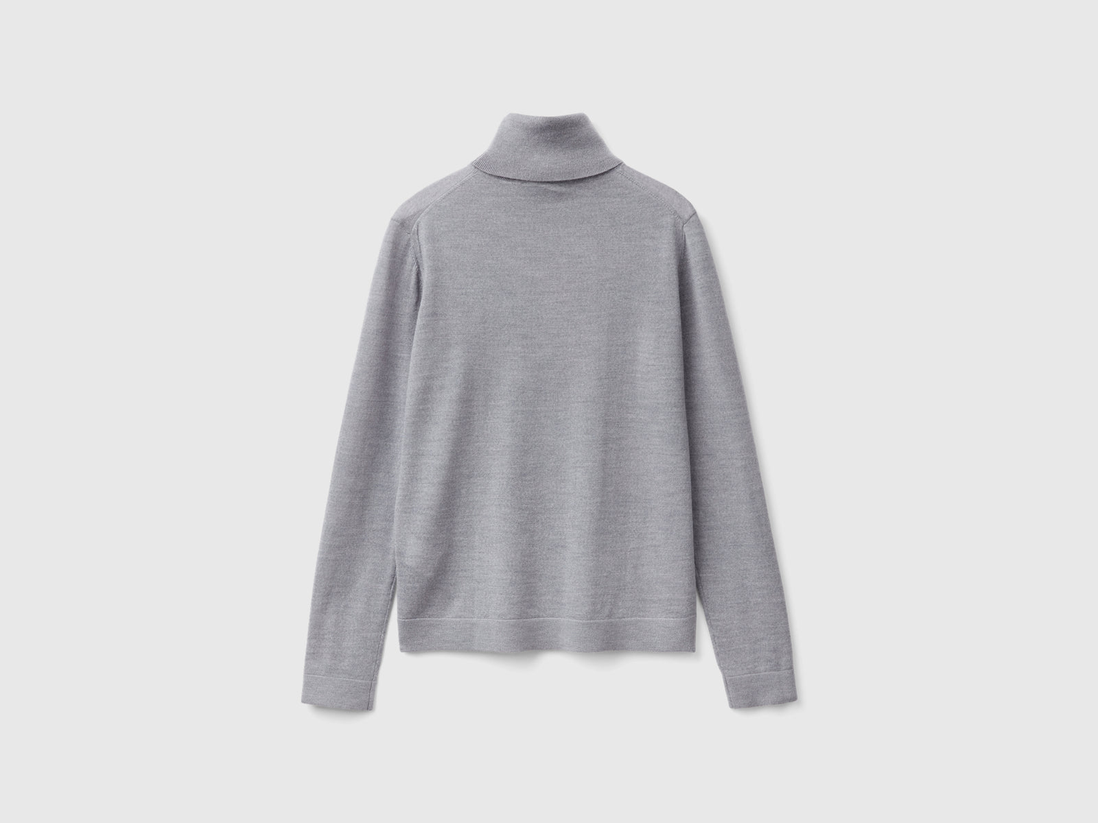 Pure Merino wool turtleneck da donna grigio chiaro 2 | Benetton Outlet