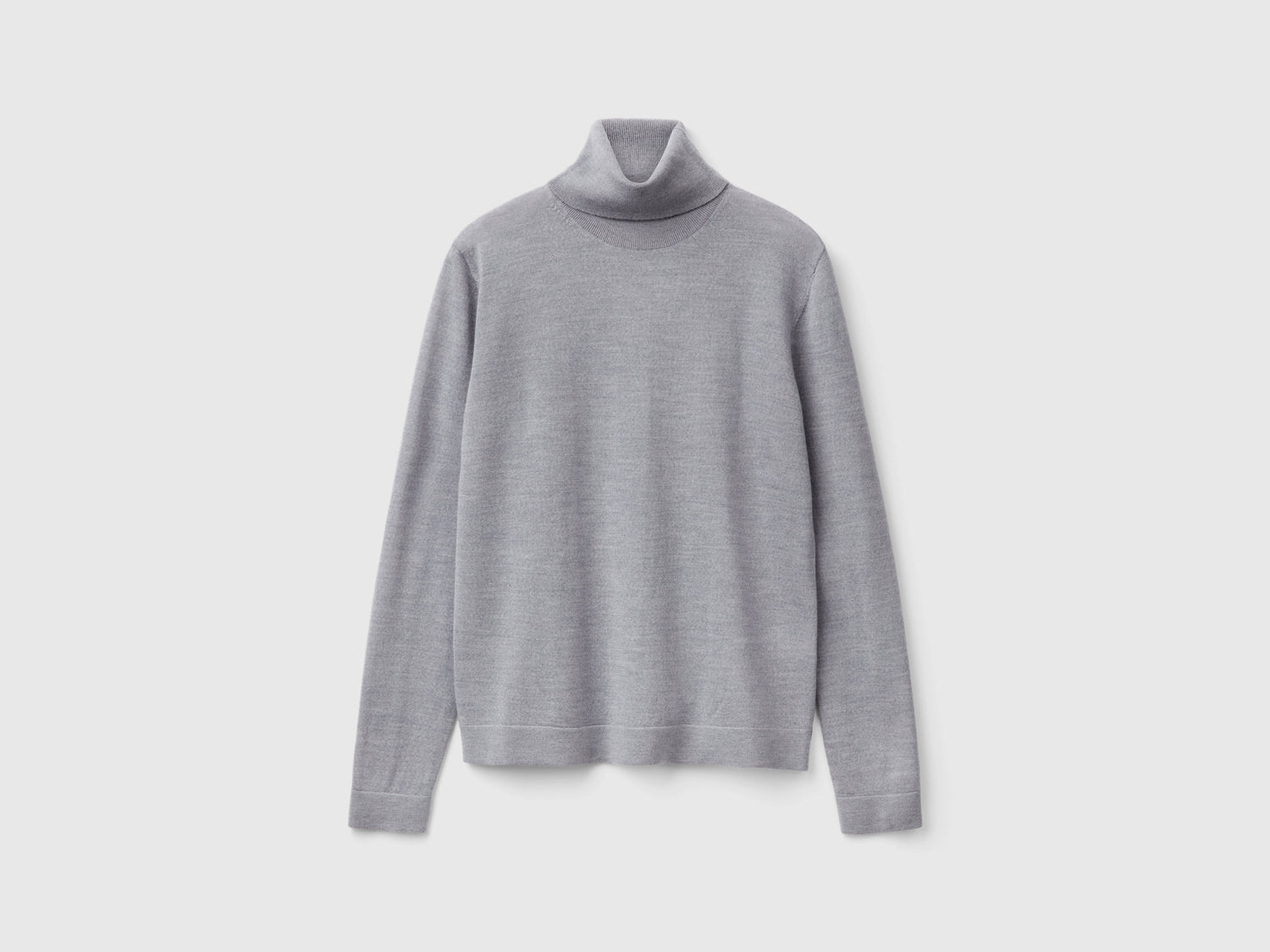 Pure Merino wool turtleneck da donna grigio chiaro | Benetton Outlet