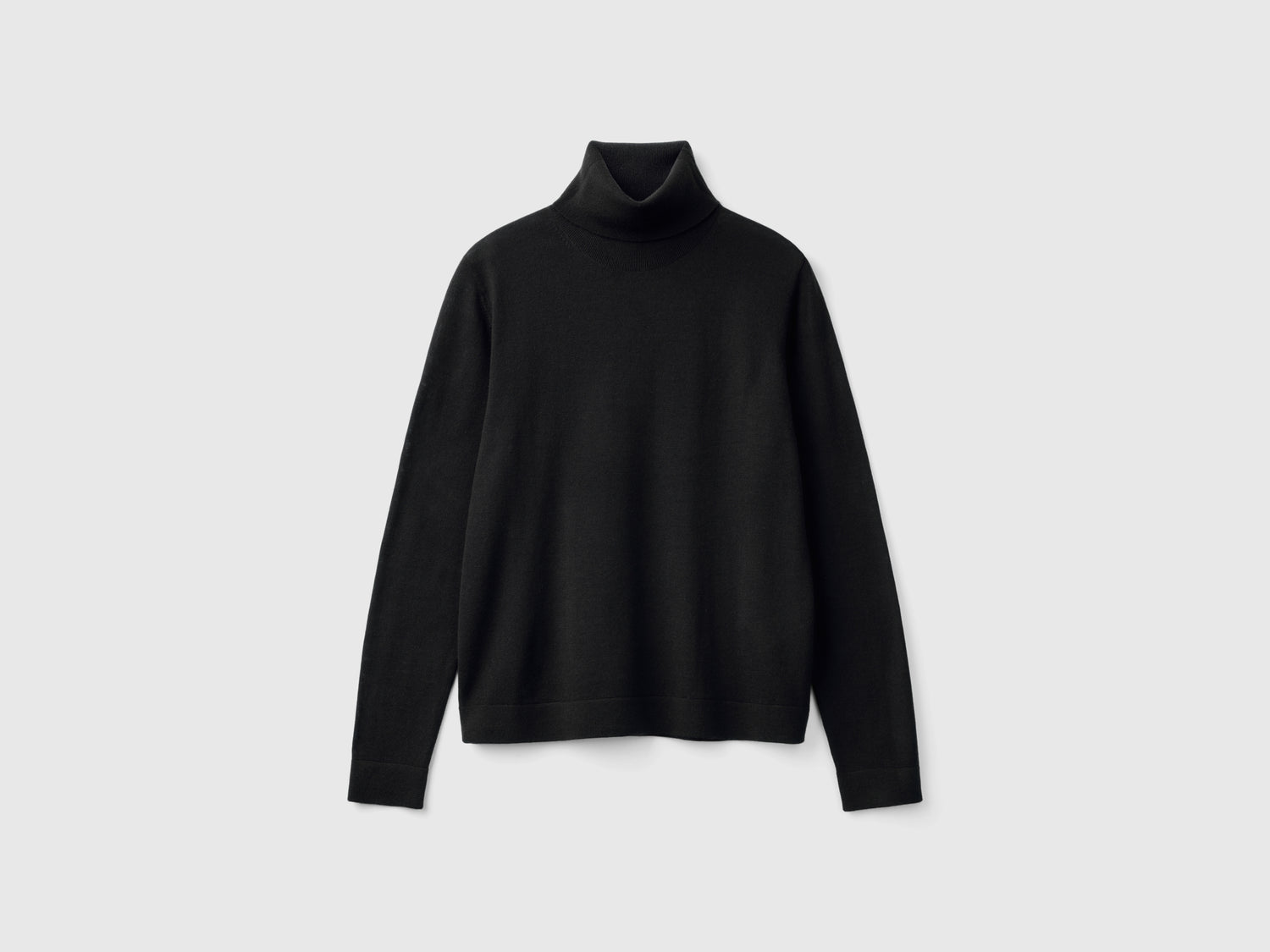Pure Merino wool turtleneck da donna nero | Benetton Outlet