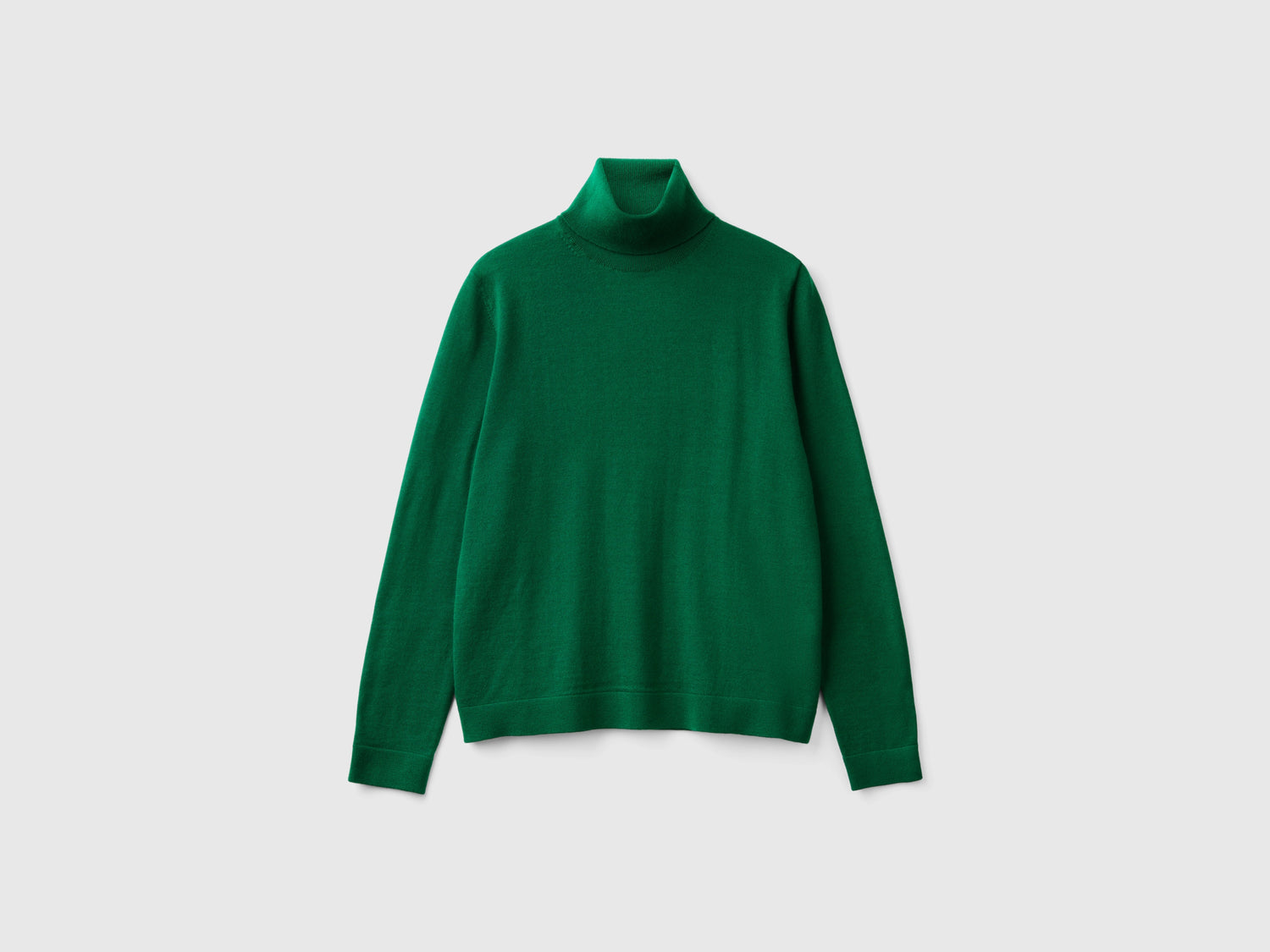 Pure Merino wool turtleneck da donna verde | Benetton Outlet