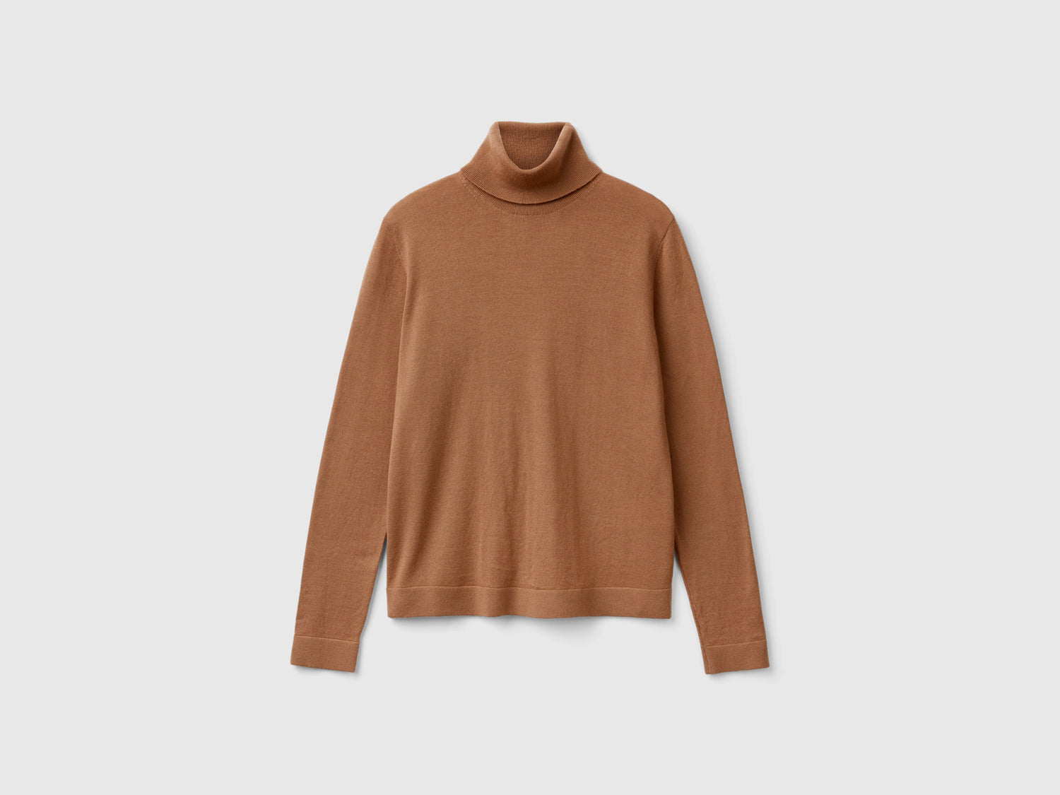 Pure Merino wool turtleneck da donna cammello | Benetton Outlet