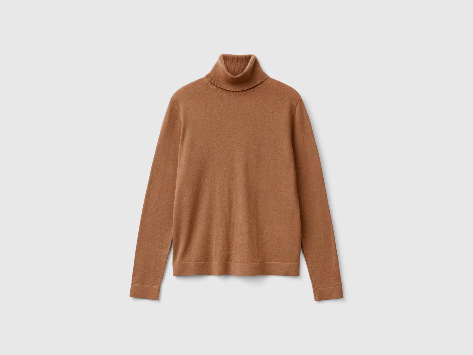 Dolcevita in pura lana Merino da donna cammello | Benetton Outlet