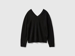 Maglia scollo a V in pura lana Merino