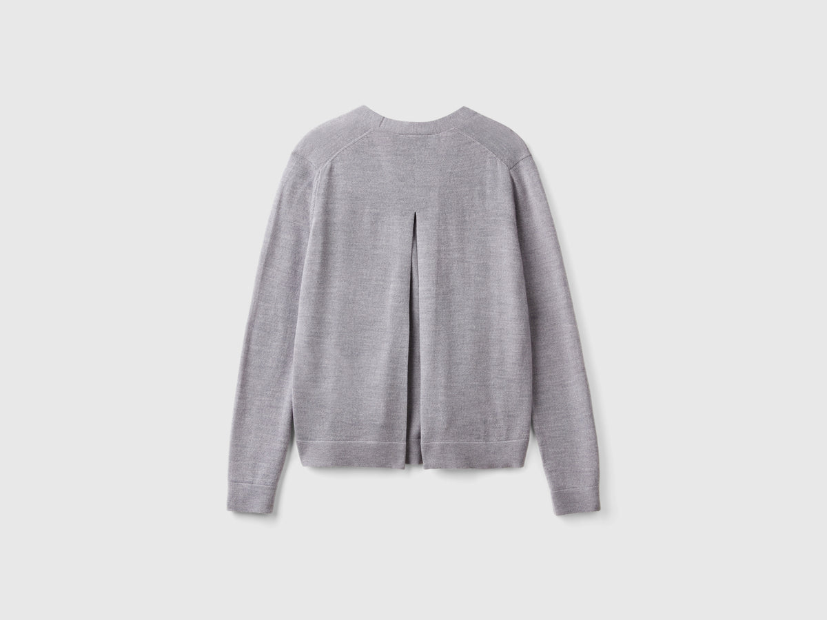 Maglia scollo a V in pura lana Merino