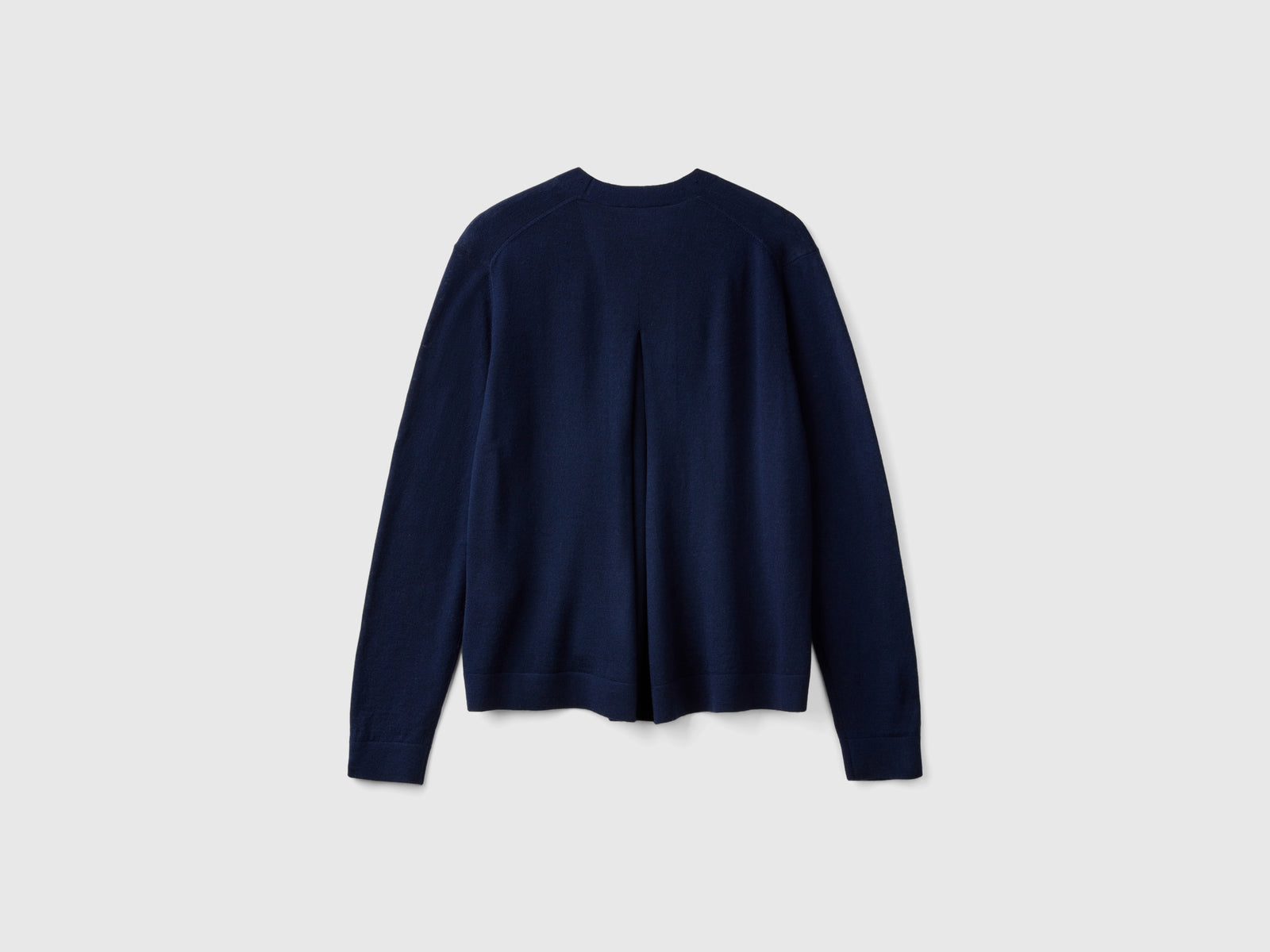 Maglia scollo a V in pura lana Merino da donna blu scuro 2 | Benetton Outlet
