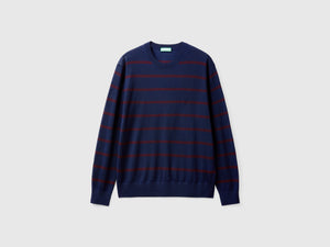Maglia a righe in pura lana Merino