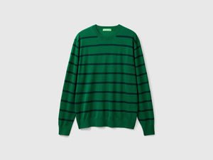 Maglia a righe in pura lana Merino