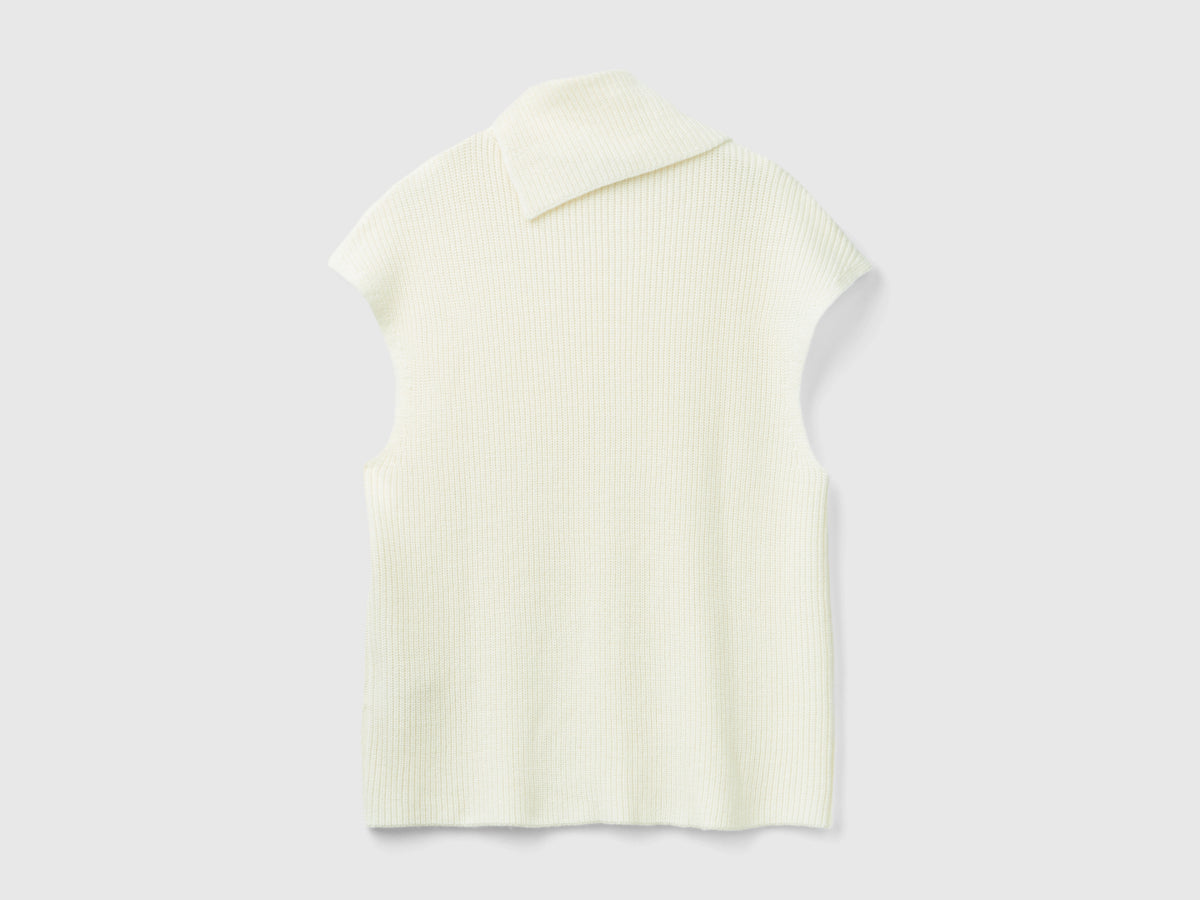 Gilet lungo con collo alto