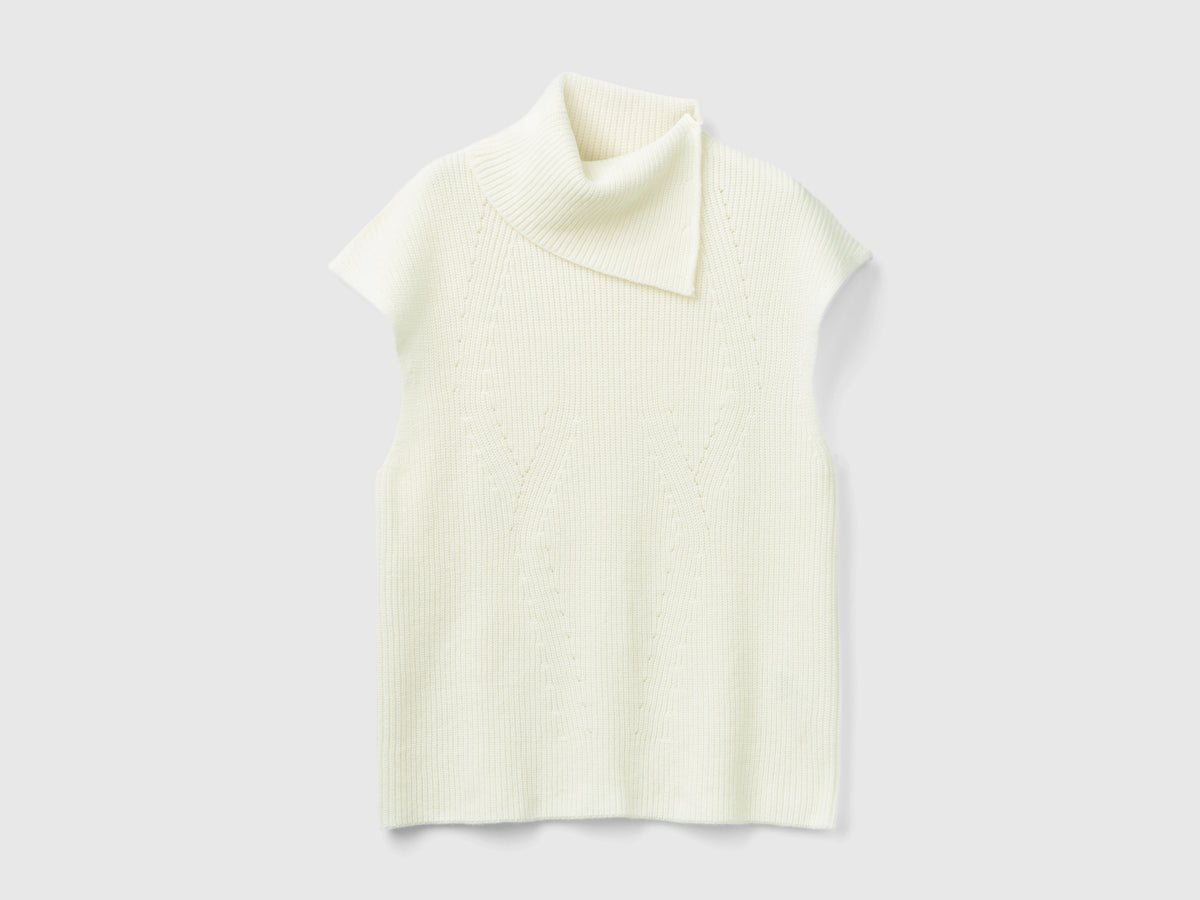 Gilet lungo con collo alto