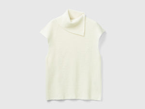 Gilet lungo con collo alto