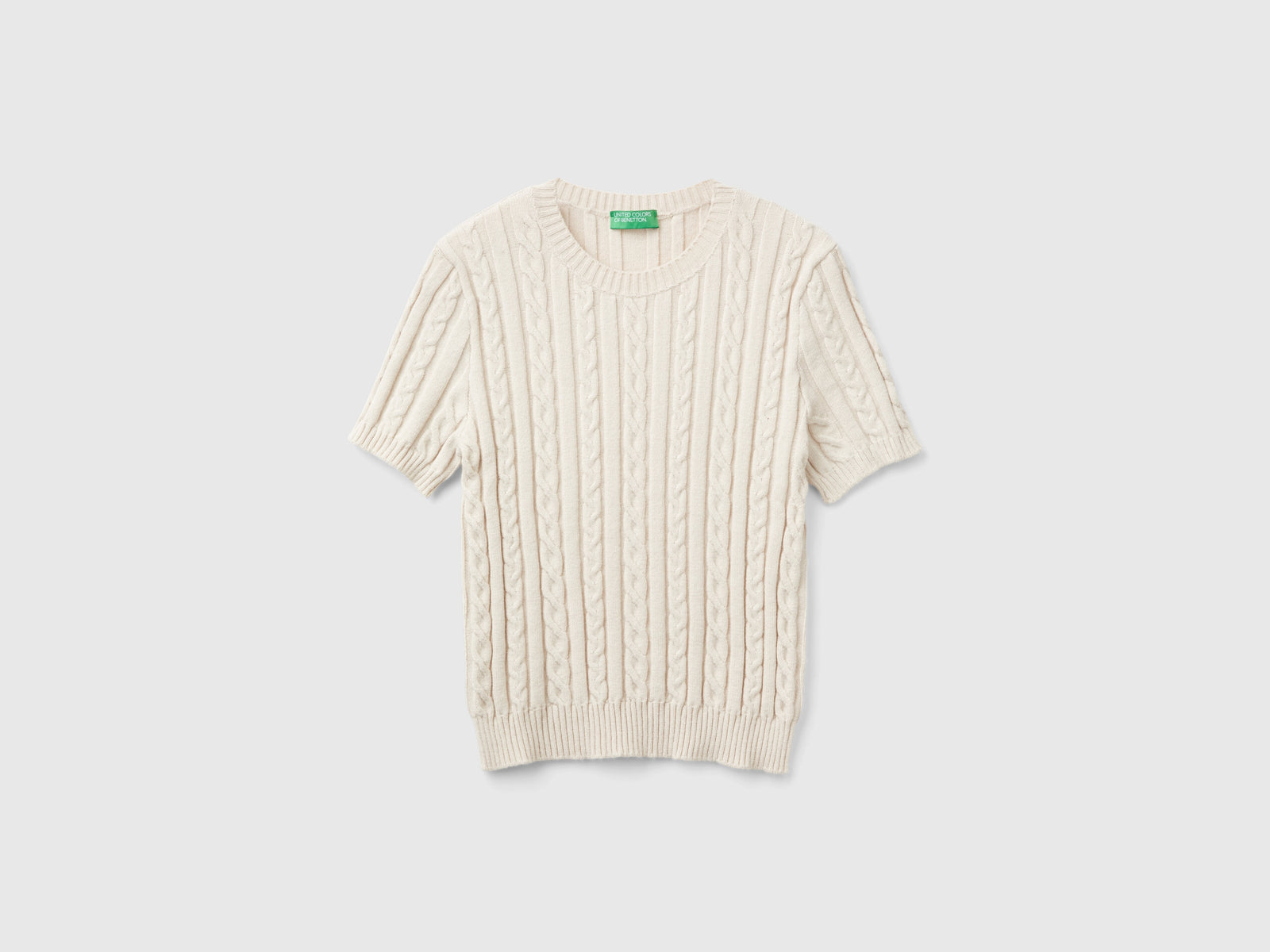 Flowing short-sleeved shirt da donna bianco panna | Benetton Outlet