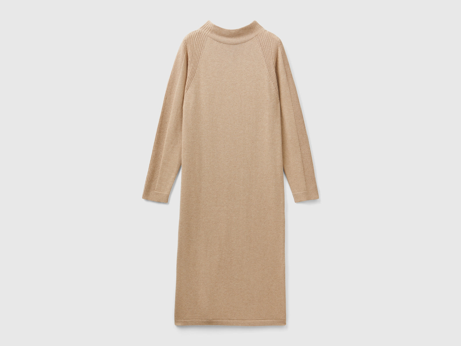Vestito midi in misto cashmere da donna cammello | Benetton Outlet