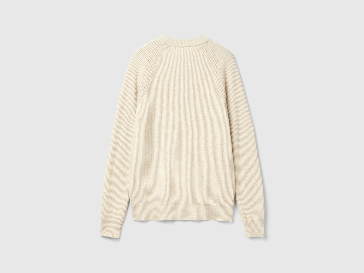 Cashmere blend crew neck sweater