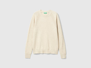 Cashmere blend crew neck sweater