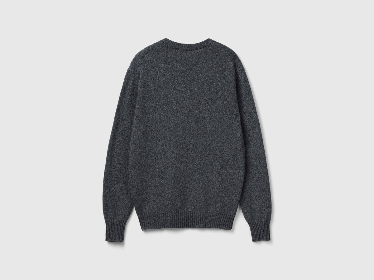 Maglia girocollo in misto lana e cashmere