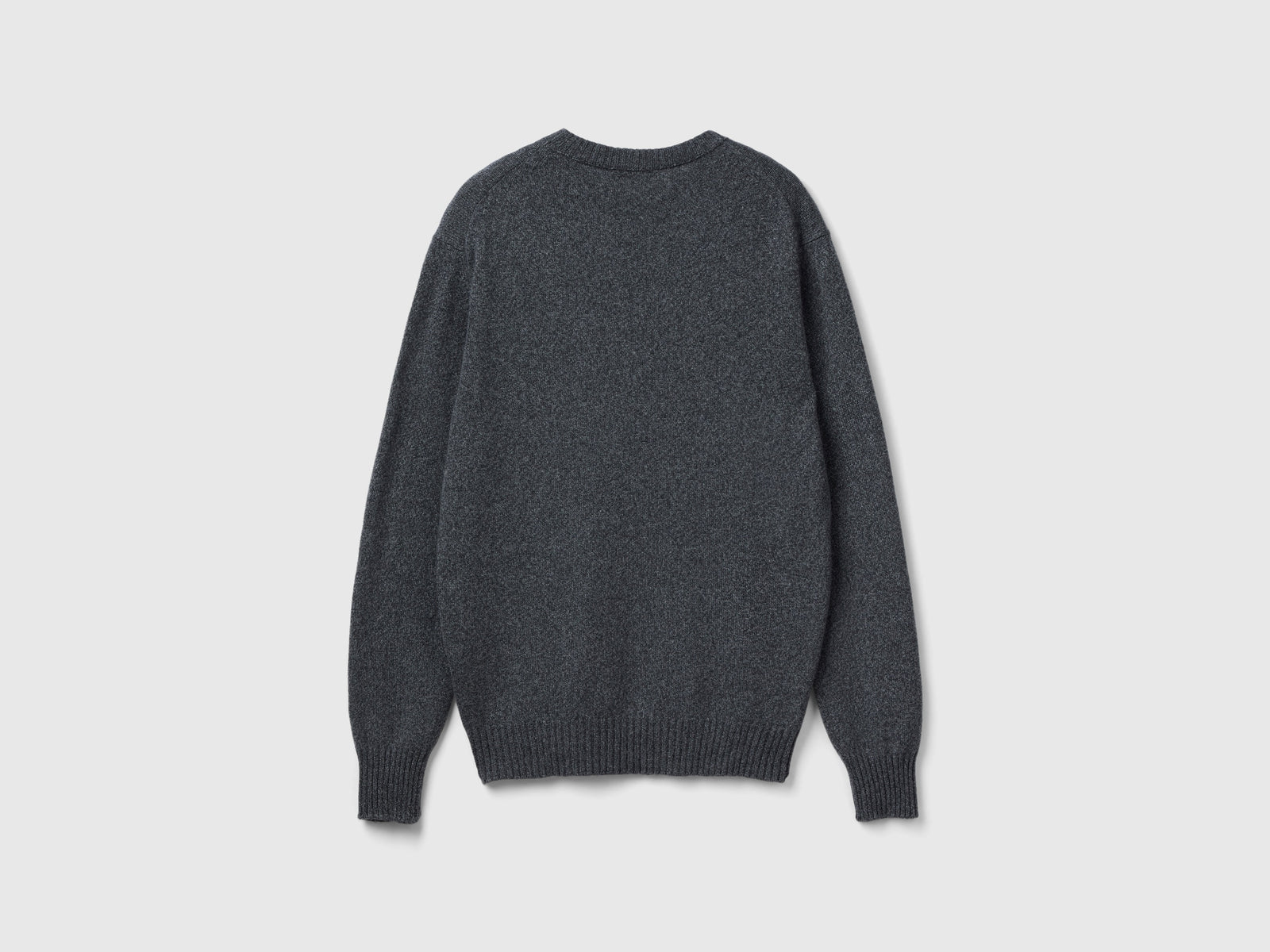 Maglia girocollo in misto lana e cashmere da uomo grigio scuro 2 | Benetton Outlet