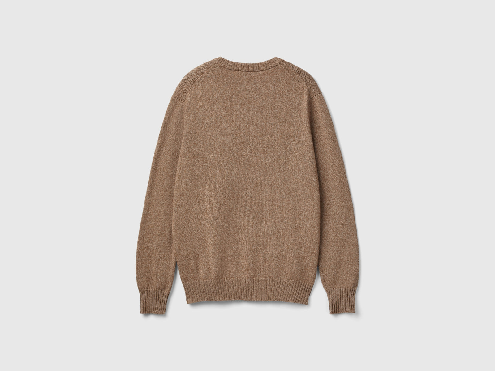 Maglia girocollo in misto lana e cashmere da uomo beige 2 | Benetton Outlet