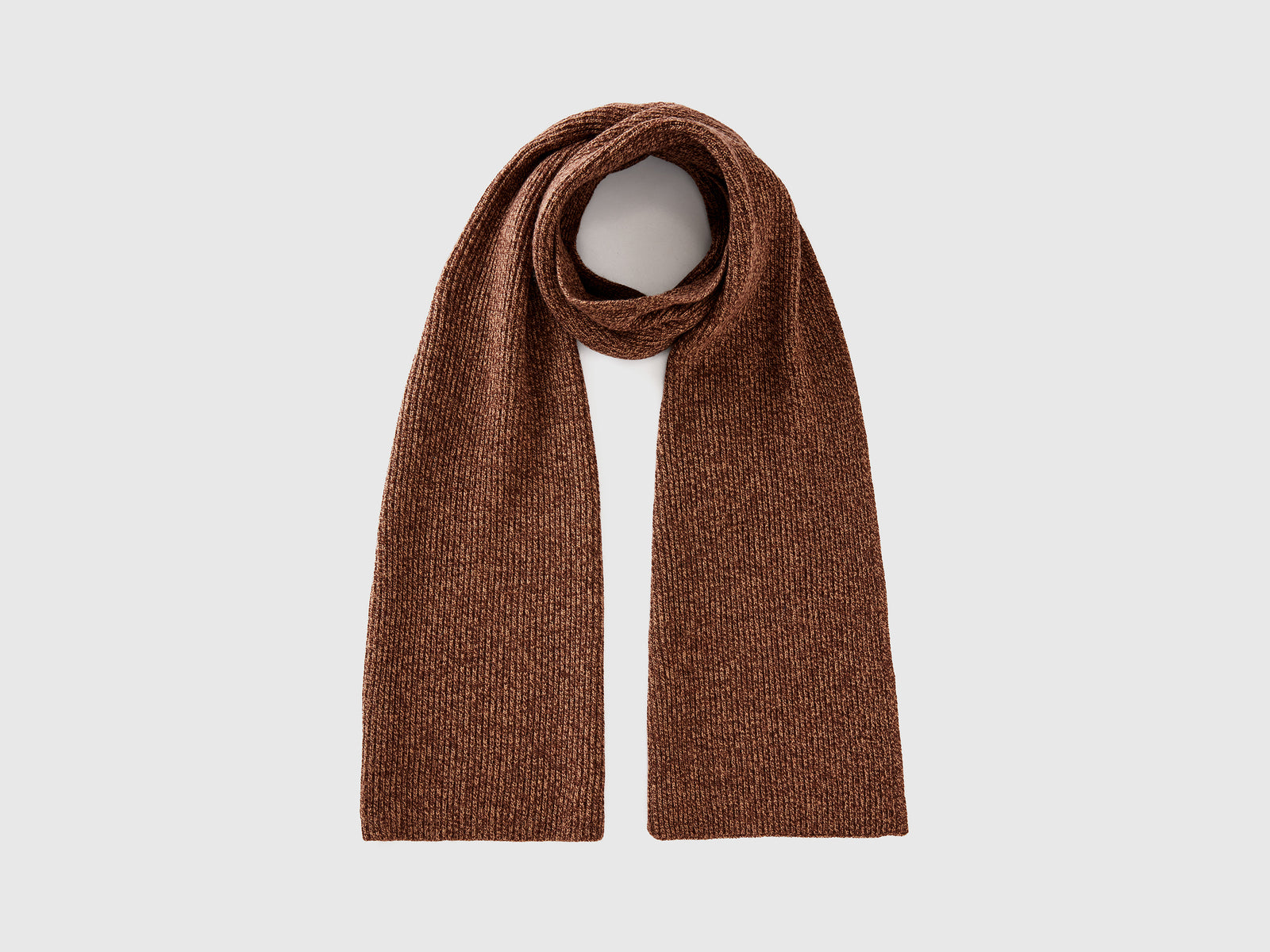 Sciarpa in misto lana e cashmere da uomo marrone | Benetton Outlet