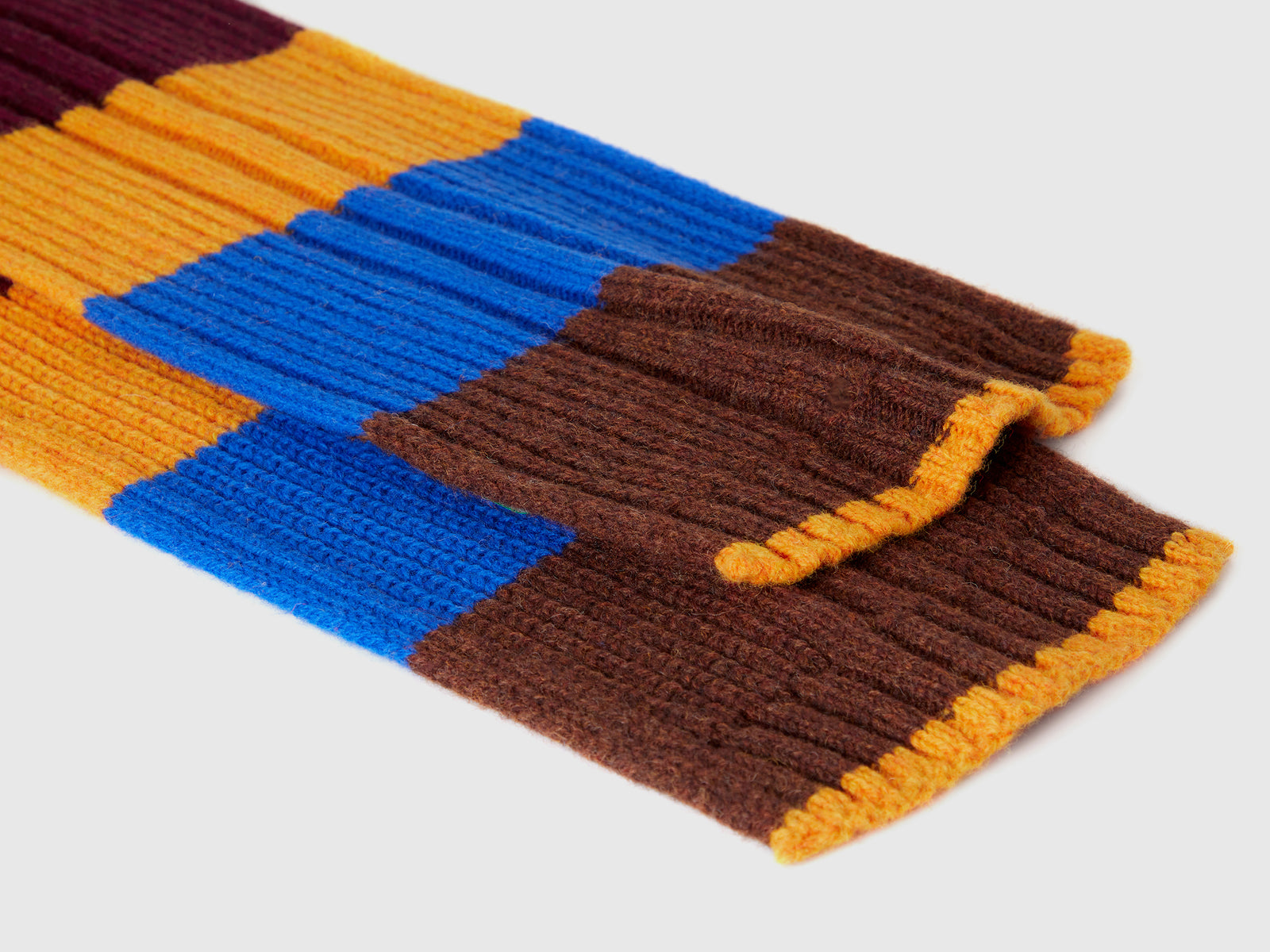 Bufanda de rayas en pura lana Shetland da uomo multi-color 2 | Benetton Outlet