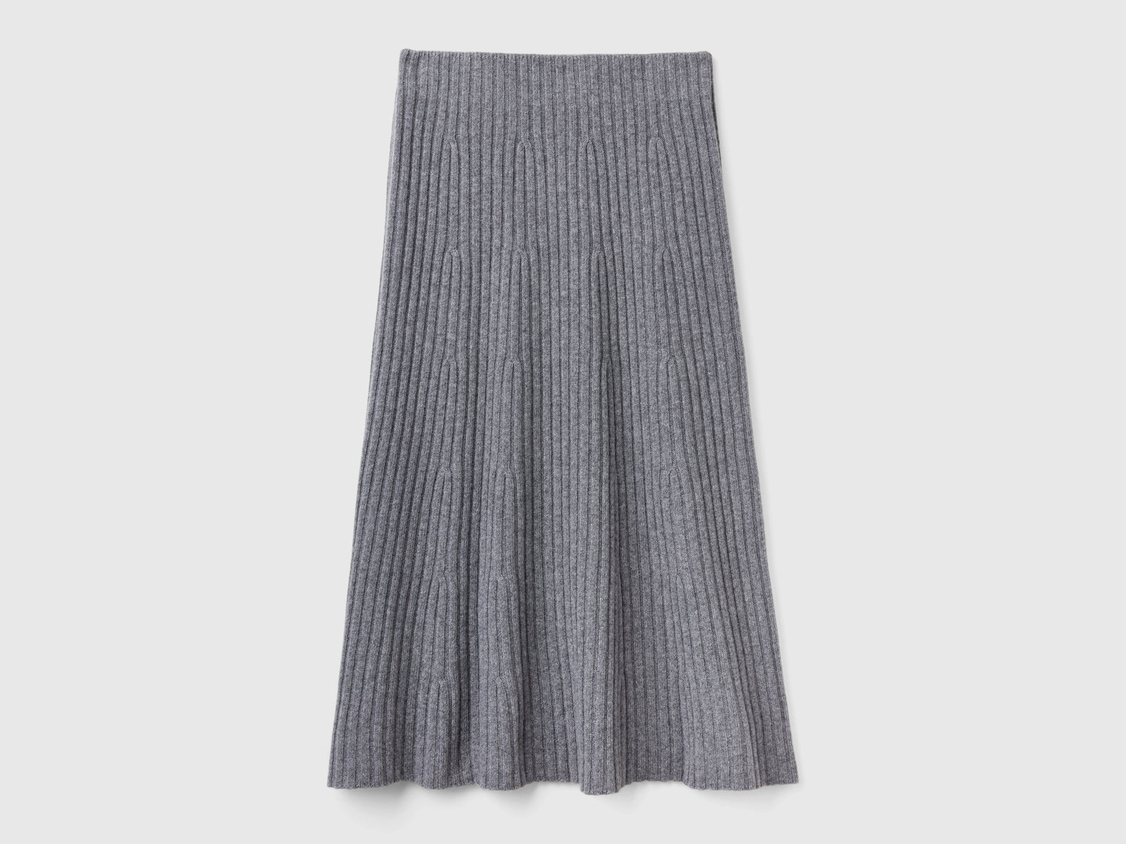 Gonna midi in maglia da donna grigio scuro 2 | Benetton Outlet