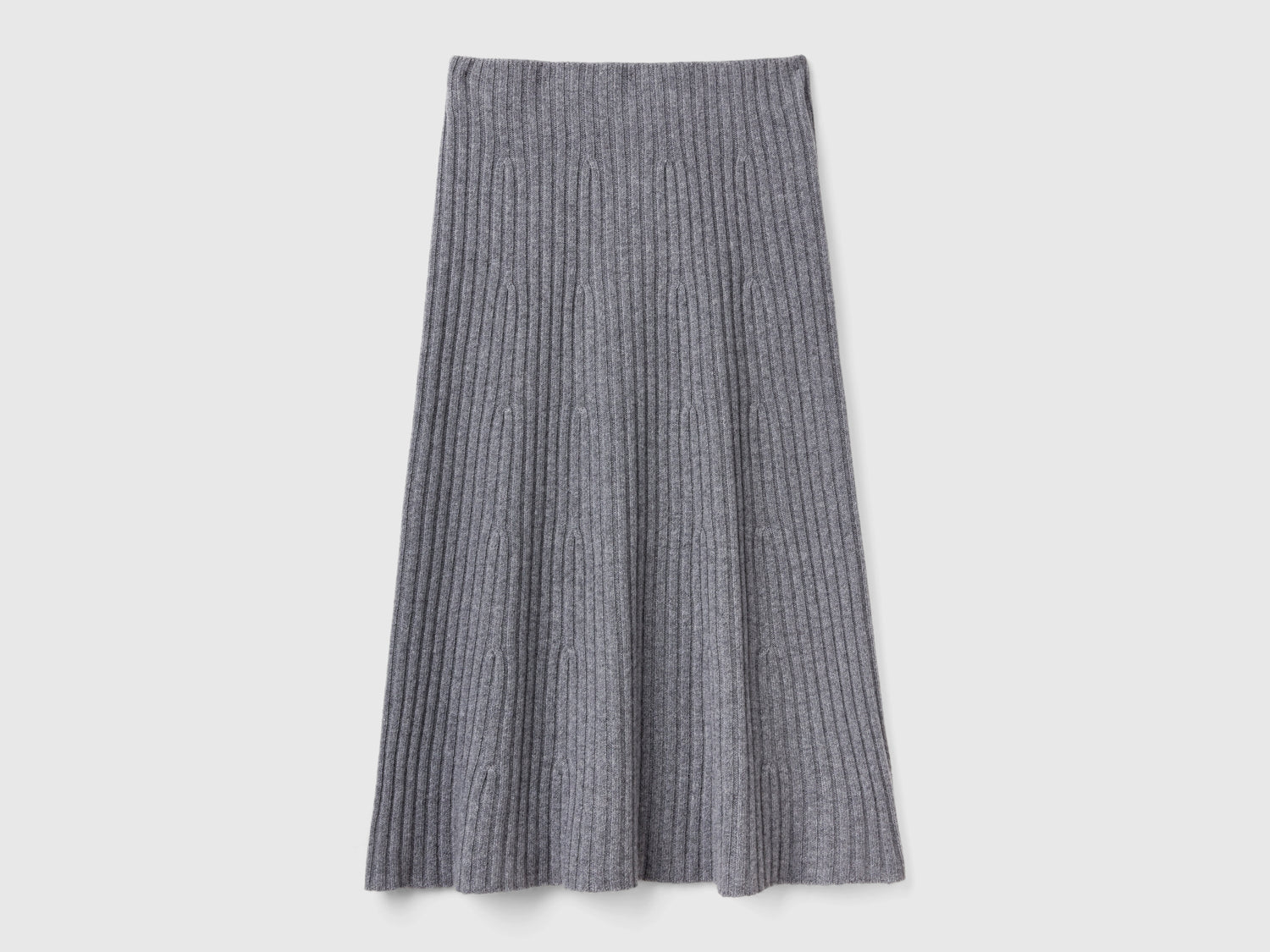 Gonna midi in maglia da donna grigio scuro | Benetton Outlet