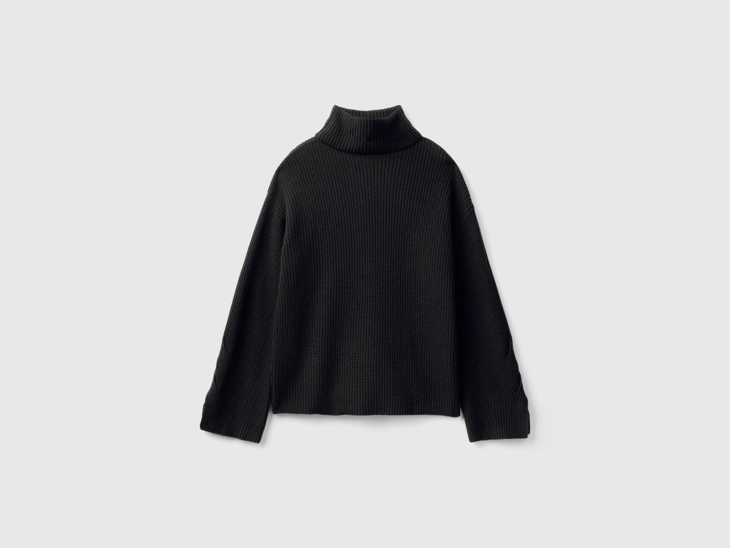 Turtleneck with wide neck da donna nero | Benetton Outlet