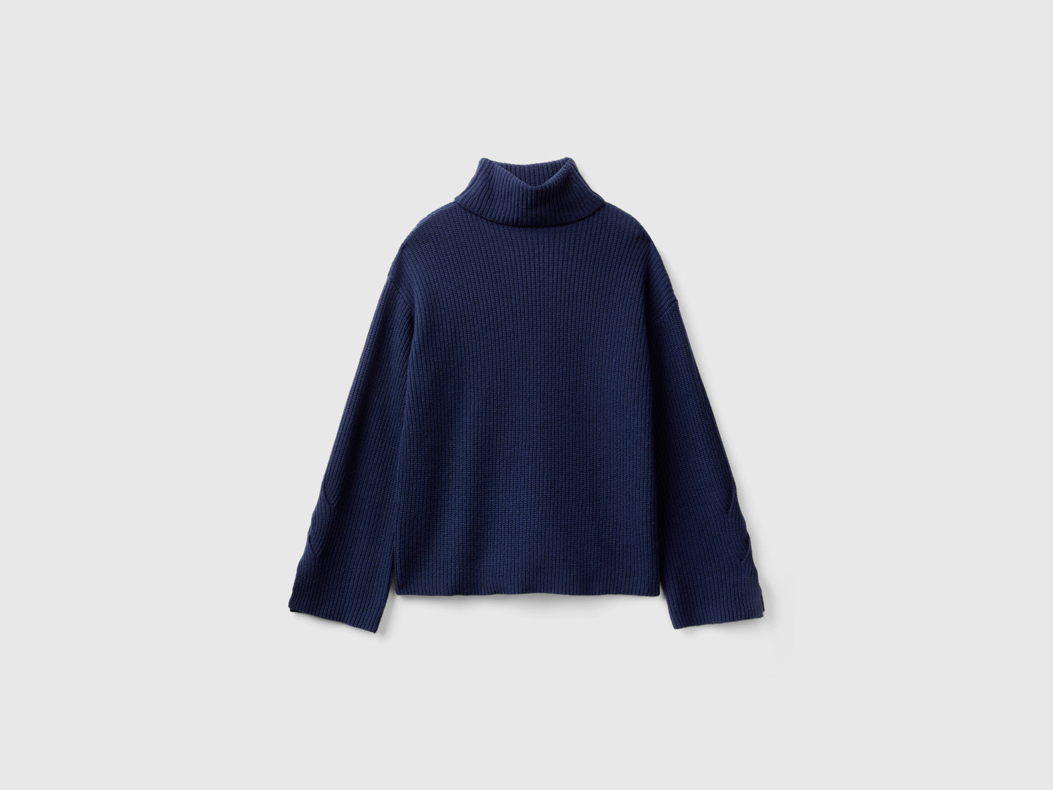 Turtleneck with wide neck da donna blu scuro | Benetton Outlet