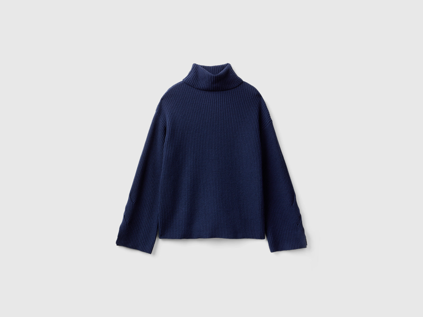 Dolcevita con collo ampio da donna blu scuro | Benetton Outlet