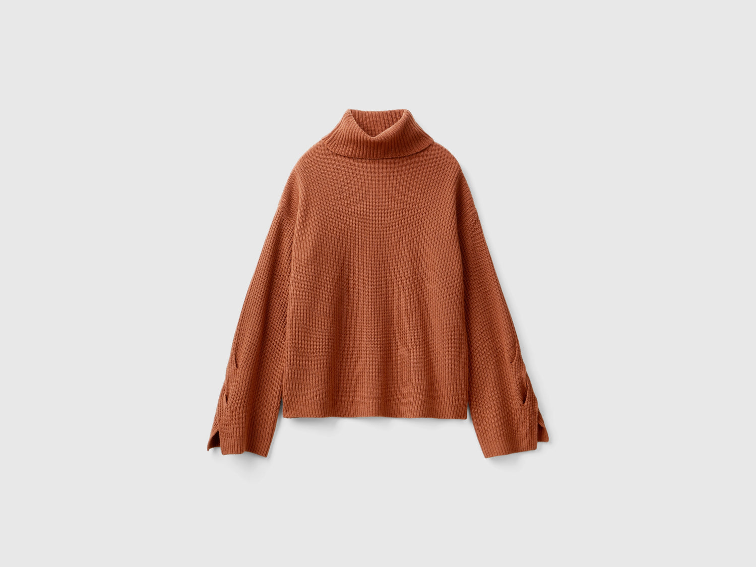 Turtleneck with wide neck da donna bruciato | Benetton Outlet