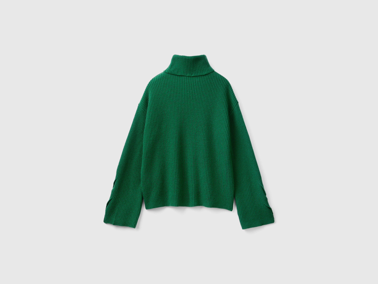 Dolcevita con collo ampio da donna verde scuro 2 | Benetton Outlet