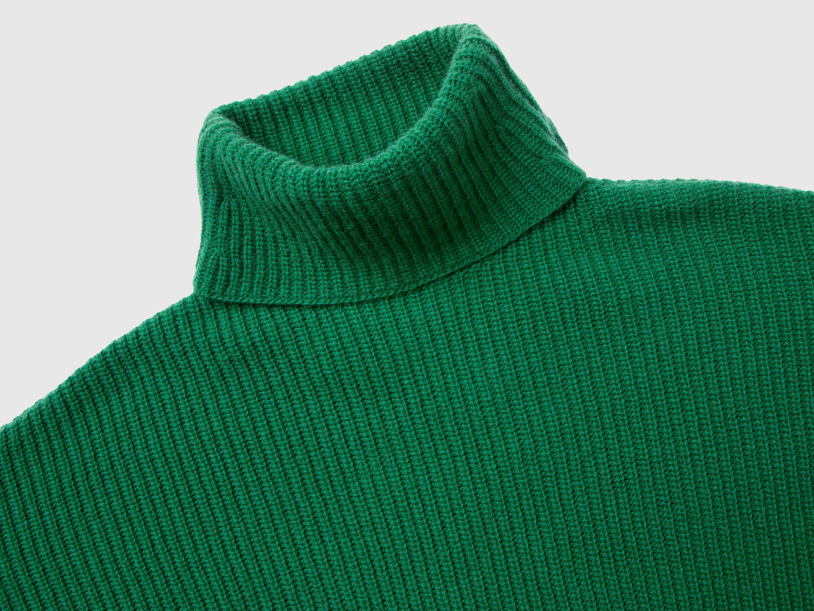 Dolcevita con collo ampio da donna verde scuro 3 | Benetton Outlet
