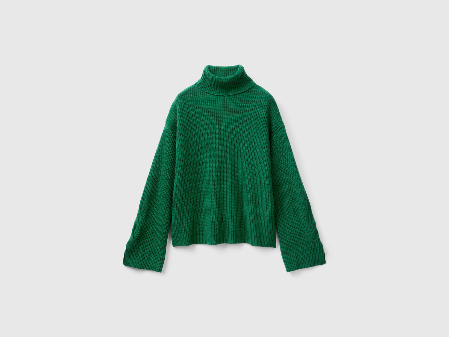 Turtleneck with wide neck da donna verde scuro | Benetton Outlet