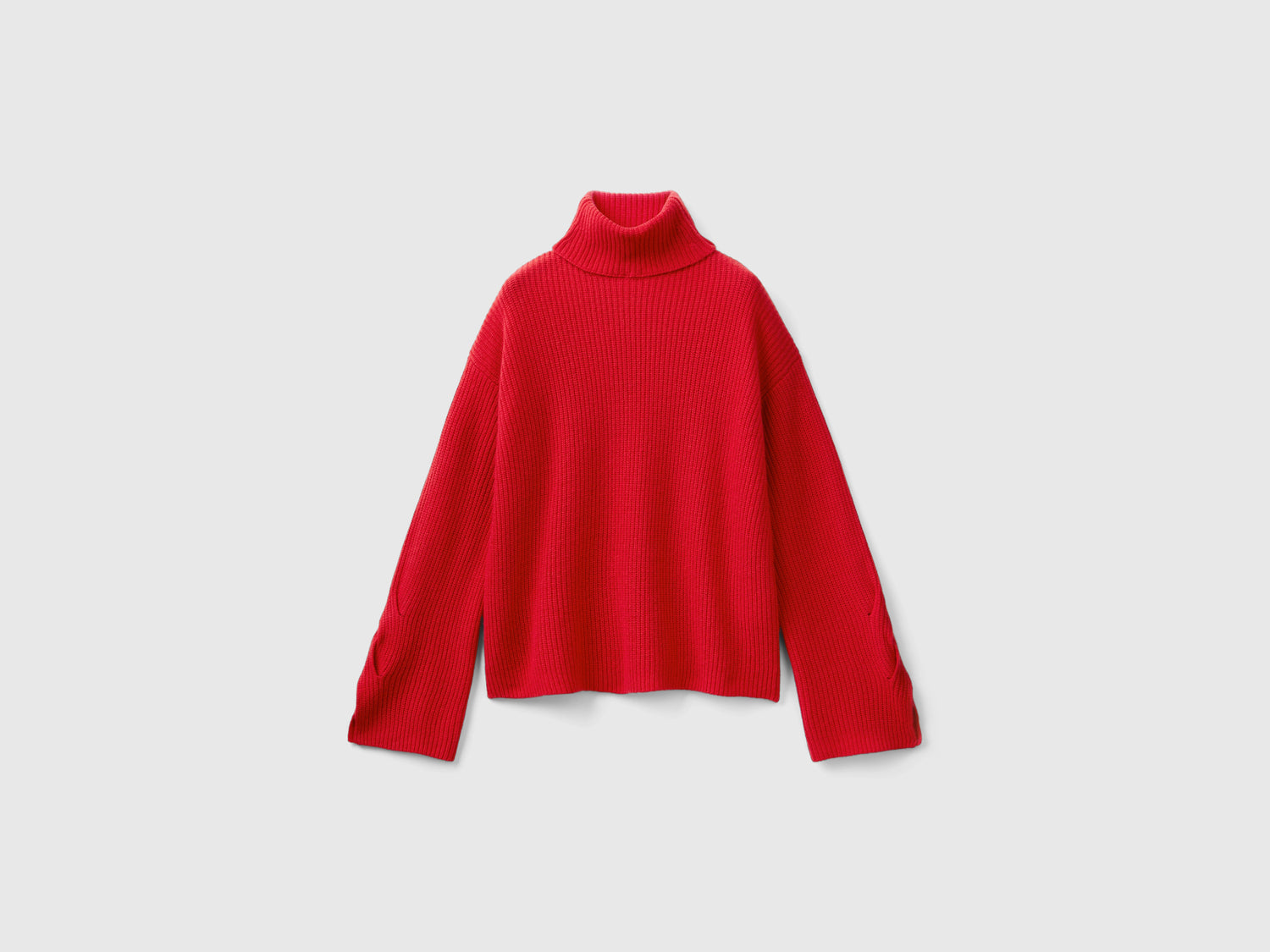 Turtleneck with wide neck da donna rosso | Benetton Outlet