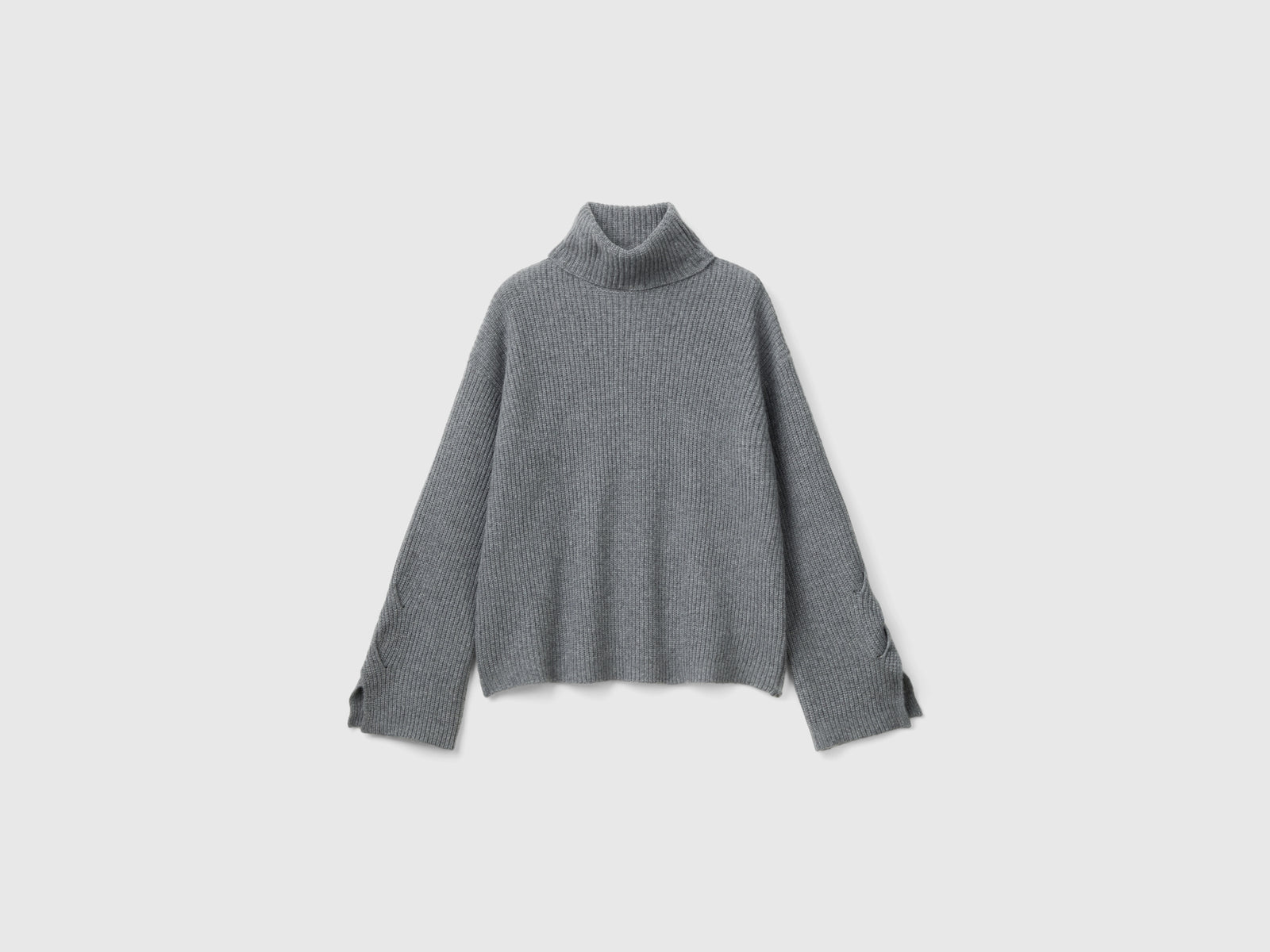 Dolcevita con collo ampio da donna grigio scuro | Benetton Outlet