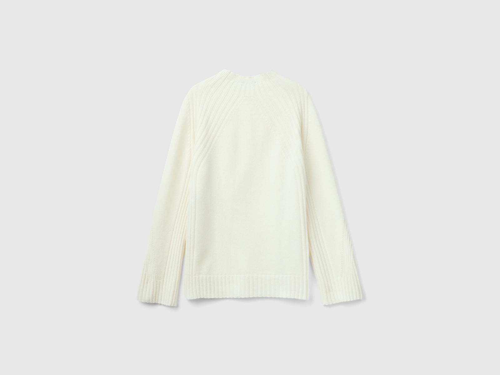 Maglia lupetto con spacchi da donna bianco panna 2 | Benetton Outlet
