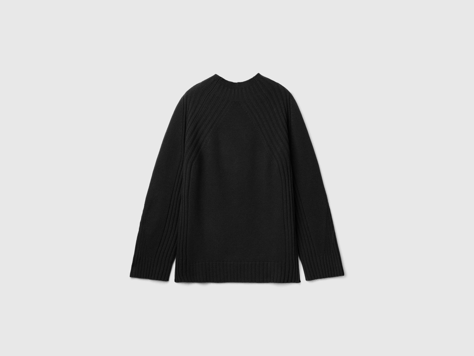 Mock neck sweater with slits da donna nero 2 | Benetton Outlet