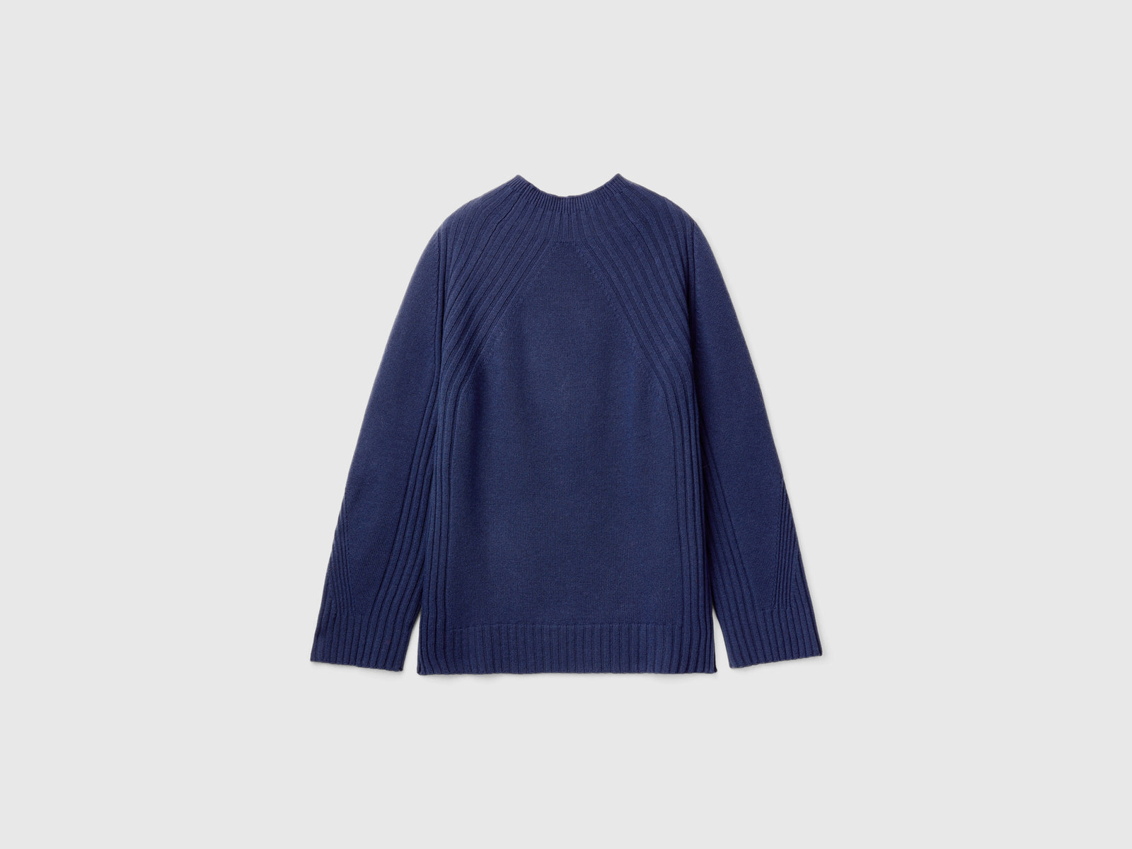 Mock neck sweater with slits da donna blu scuro 2 | Benetton Outlet