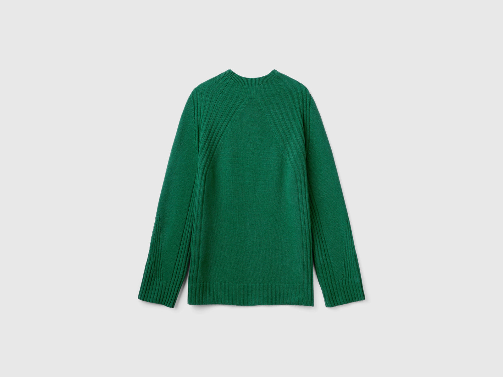 Mock neck sweater with slits da donna verde scuro 2 | Benetton Outlet