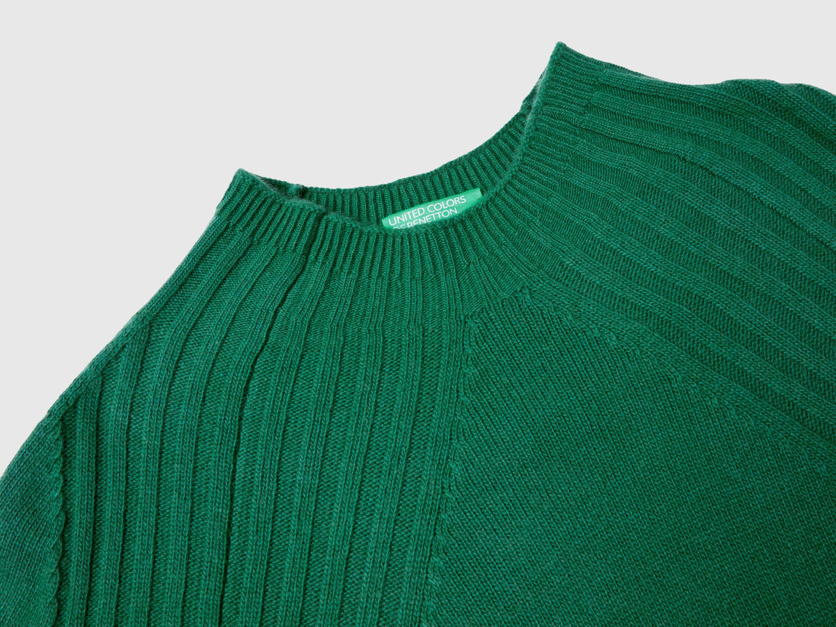 Mock neck sweater with slits