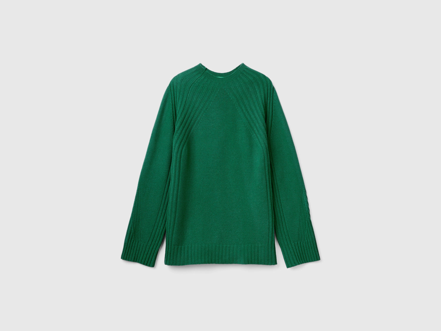 Maglia lupetto con spacchi da donna verde scuro | Benetton Outlet