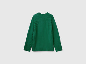 Mock neck sweater with slits