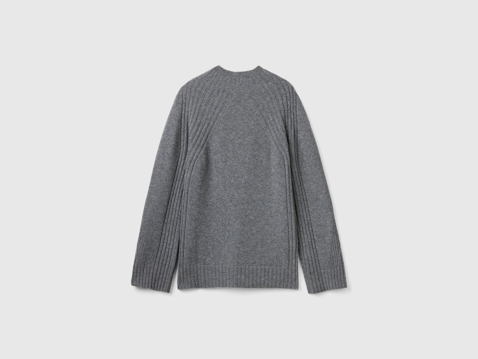 Mock neck sweater with slits da donna grigio scuro 2 | Benetton Outlet