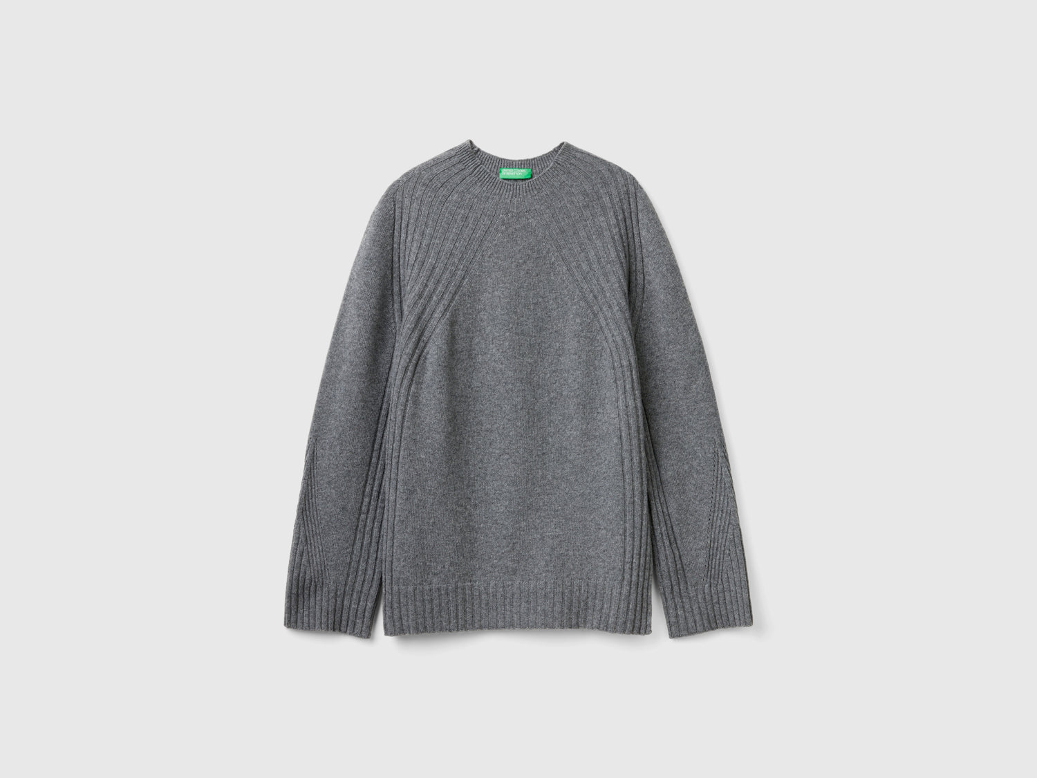 Maglia lupetto con spacchi da donna grigio scuro | Benetton Outlet