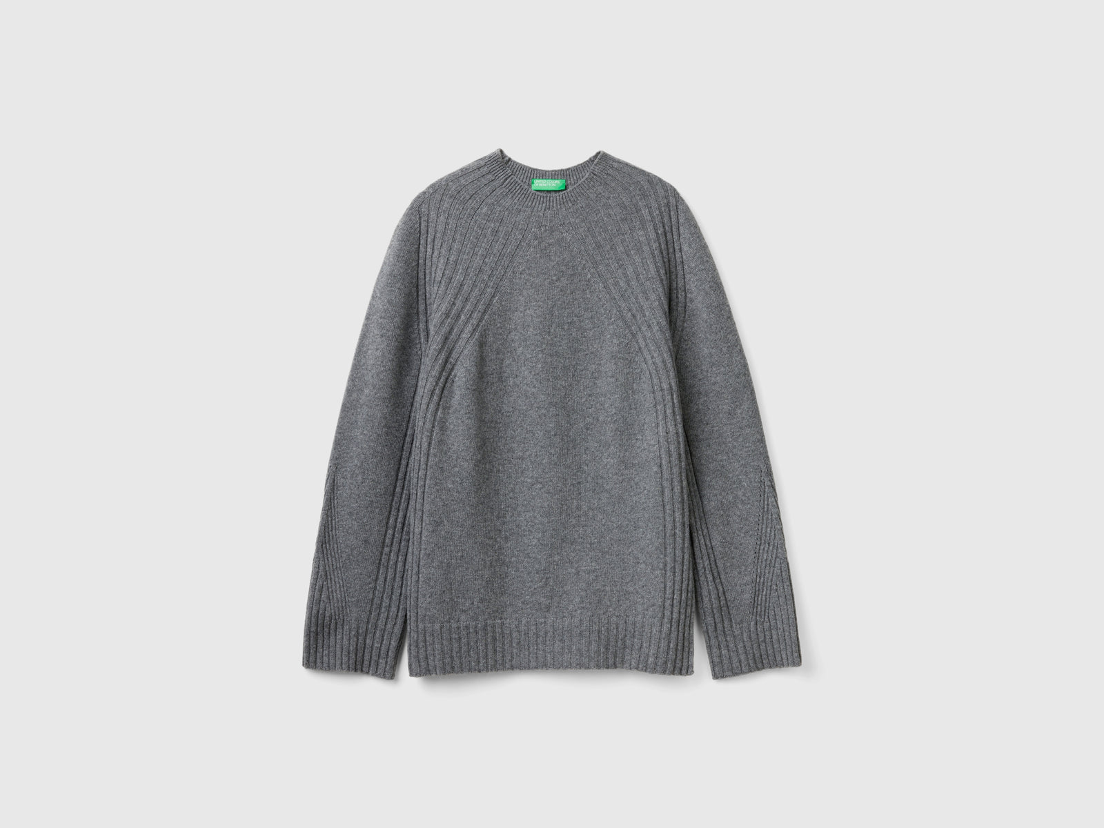 Mock neck sweater with slits da donna grigio scuro | Benetton Outlet